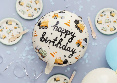 Balon foliowy Pojazdy budowlane, 45 cm Balon foliowy Pojazdy budowlane, 45 cm