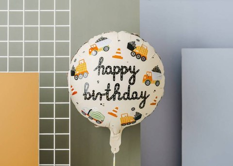 Balon foliowy Pojazdy budowlane, 45 cm Balon foliowy Pojazdy budowlane, 45 cm