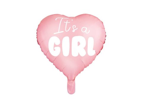 Balon foliowy Serce Różowe - It's a girl, 45cm Balon foliowy Serce Różowe - It's a girl, 45cm