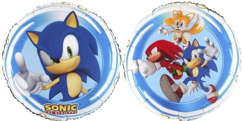 Balon foliowy Sonic okrągły 46 cm Balon foliowy Sonic okrągły 46 cm
