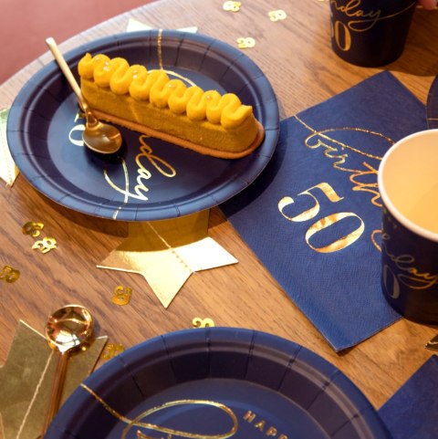 Serwetki Happy Birthday 50 granatowe 10szt. Serwetki Happy Birthday 50 granatowe 10szt.