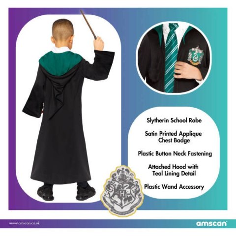 Strój, Kostium przebranie Harry Potter, Slytherin 6-8 lat Strój, Kostium przebranie Harry Potter, Slytherin 6-8 lat