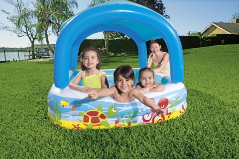 Basen Brodzik dla Dzieci Ogrodowy Dmuchany z Dachem Daszkiem Ocean 140x140 Basen Brodzik dla Dzieci Ogrodowy Dmuchany z Dachem Daszkiem Ocean 140x140