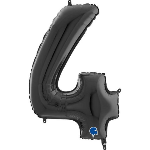Balon Foliowy Cyfra 4 Czarny, 66 cm Grabo Balon Foliowy Cyfra 4 Czarny, 66 cm Grabo