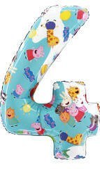 Balon Foliowy Cyfra 4, Świnka Peppa, 66 cm Grabo Balon Foliowy Cyfra 4, Świnka Peppa, 66 cm Grabo