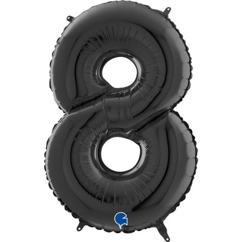 Balon Foliowy Cyfra 8 Czarny, 66 cm Grabo Balon Foliowy Cyfra 8 Czarny, 66 cm Grabo