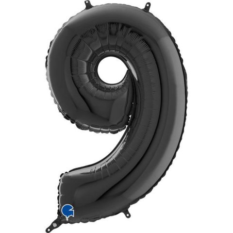 Balon Foliowy Cyfra 9 Czarny, 66 cm Grabo Balon Foliowy Cyfra 9 Czarny, 66 cm Grabo