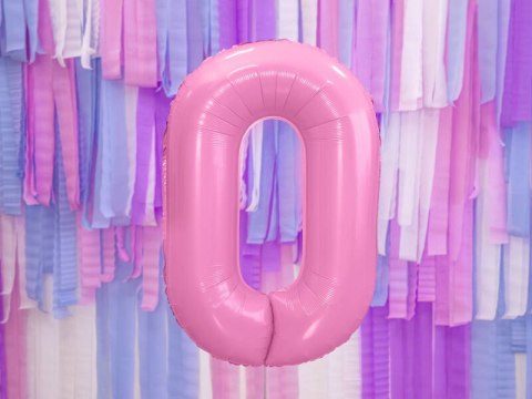 Balon foliowy Cyfra 0, 86cm, różowy Balon foliowy Cyfra 0, 86cm, różowy