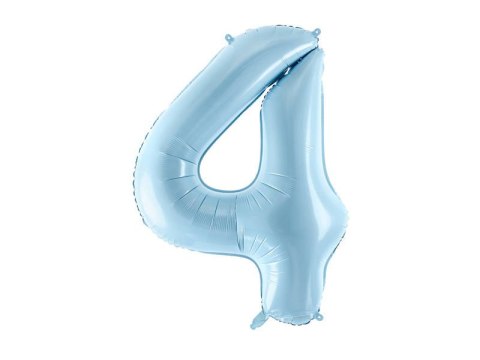 Balon foliowy Cyfra 4, 86cm, jasny niebieski Balon foliowy Cyfra 4, 86cm, jasny niebieski