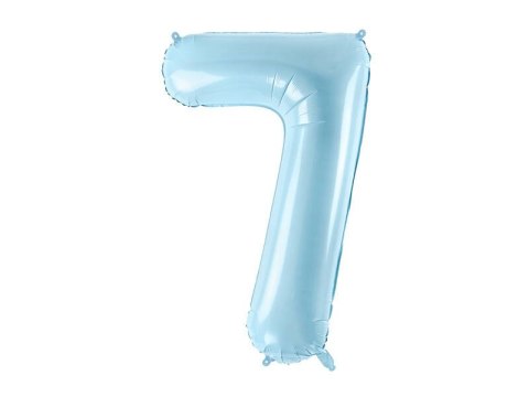 Balon foliowy Cyfra 7, 86cm, jasny niebieski Balon foliowy Cyfra 7, 86cm, jasny niebieski