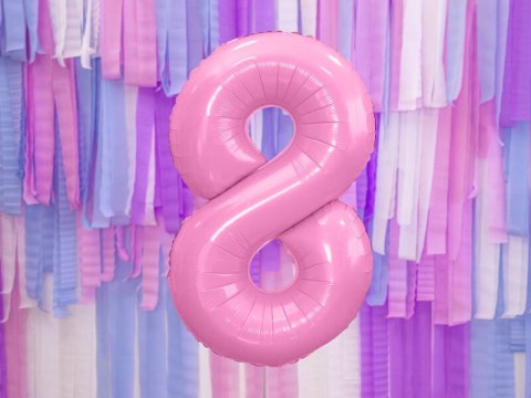 Balon foliowy Cyfra 8, 86cm, różowy Balon foliowy Cyfra 8, 86cm, różowy