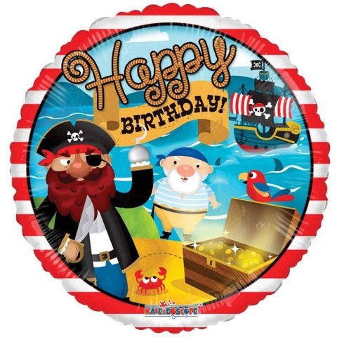 Balon foliowy Happy Birthday Piraci, 46 cm Balon foliowy Happy Birthday Piraci, 46 cm