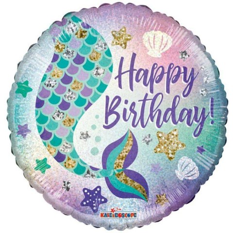 Balon foliowy Happy Birthday Syrenka , 46 cm Balon foliowy Happy Birthday Syrenka , 46 cm