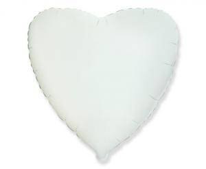 Balon foliowy Serce białe, 45cm, Flexmetal Balon foliowy Serce białe, 45cm, Flexmetal