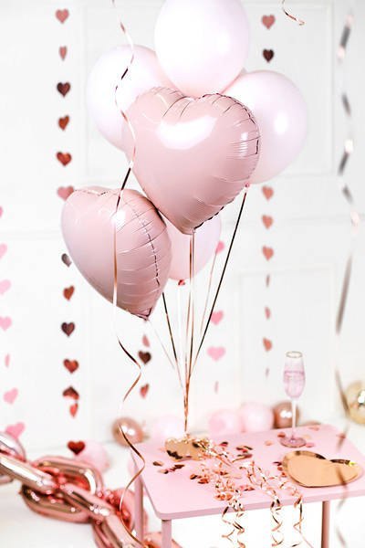 Balon foliowy Serce jasny róż, 45cm Balon foliowy Serce jasny róż, 45cm