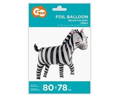 Balon foliowy Zebra, 80 x 78 cm, Balon foliowy Zebra, 80 x 78 cm,
