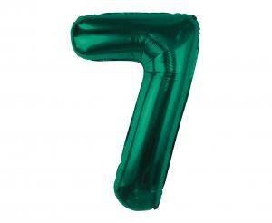 Balon foliowy, cyfra 7, zieleń butelkowa, 85 cm Balon foliowy, cyfra 7, zieleń butelkowa, 85 cm