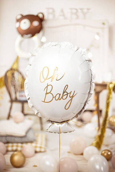 Balon foliowy na Baby Shower "Oh Baby", 53x69 cm Balon foliowy na Baby Shower "Oh Baby", 53x69 cm