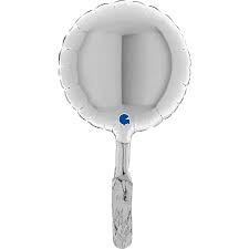 Balon foliowy, okrągły, srebrny, 10 cm, Grabo Balon foliowy, okrągły, srebrny, 10 cm, Grabo