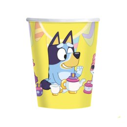 Kubeczki papierowe urodzinowe Bluey, 250 ml, 6 szt.