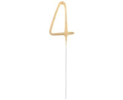 Zimne ognie złota cyfra 4, 17cm Zimne ognie złota cyfra 4, 17cm
