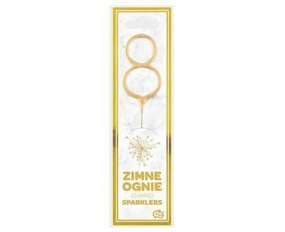 Zimne ognie złota cyfra 8, 17cm Zimne ognie złota cyfra 8, 17cm