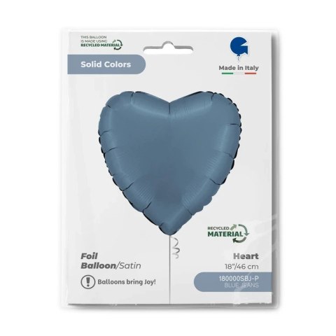 Balon Foliowy - Satynowe, Niebieskie, Jeansowe, 46 cm, Grabo Balon Foliowy - Satynowe, Niebieskie, Jeansowe, 46 cm, Grabo