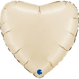 Balon Foliowy - Satynowe kremowe serce 60 cm, Grabo