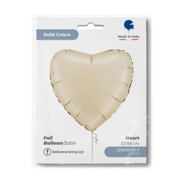 Balon Foliowy - Satynowe kremowe serce 60 cm, Grabo