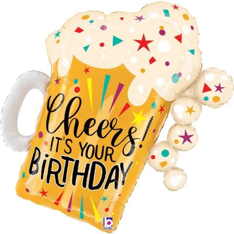 Balon Foliowy urodzinowy Kufel, Cheers It's Your Birthday, 68 cm Balon Foliowy urodzinowy Kufel, Cheers It's Your Birthday, 68 cm