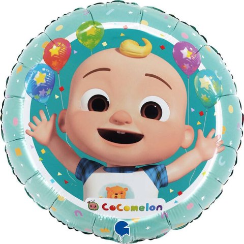 Balon foliowy, CoComelon, okrągły - 46cm Balon foliowy, CoComelon, okrągły - 46cm