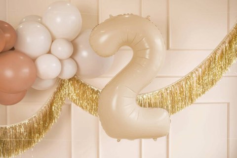 Balon foliowy Cyfra 2, 72cm, beżowa, kremowa Balon foliowy Cyfra 2, 72cm, beżowa, kremowa