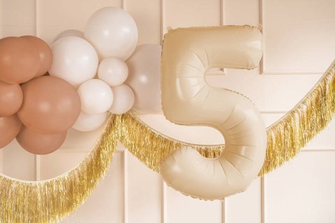 Balon foliowy Cyfra 5, 72cm, beżowa, kremowa Balon foliowy Cyfra 5, 72cm, beżowa, kremowa