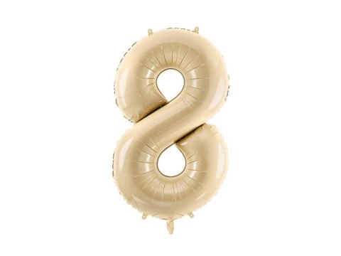 Balon foliowy Cyfra 8, 72cm, beżowa, kremowa Balon foliowy Cyfra 8, 72cm, beżowa, kremowa