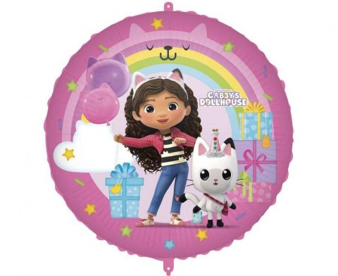 Balon foliowy, Koci Domek Gabi, Gabby's Dollhouse z obciążnikiem, 46 cm Balon foliowy, Koci Domek Gabi, Gabby's Dollhouse z obciążnikiem, 46 cm