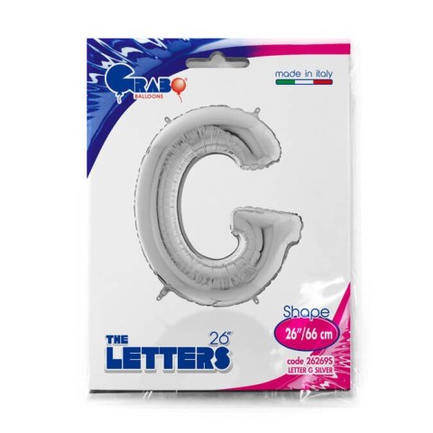 Balon foliowy Litera G, 66cm,Srebrna Balon foliowy Litera G, 66cm,Srebrna