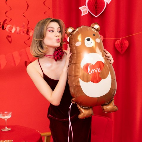 Balon foliowy Miś z sercem Love 48x79cm Balon foliowy Miś z sercem Love 48x79cm