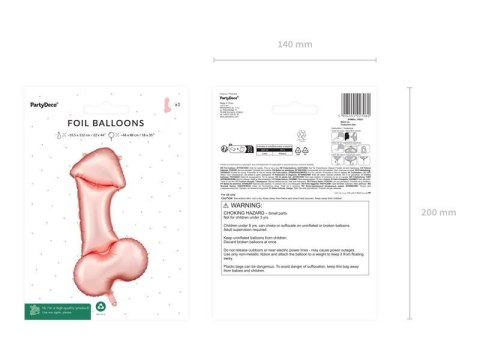 Balon foliowy Penis, na Panieński Kawalerski, Rose Gold 112cm Balon foliowy Penis, na Panieński Kawalerski, Rose Gold 112cm