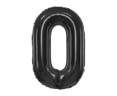 Balon foliowy, cyfra 0, czarne matowe, 85 cm Balon foliowy, cyfra 0, czarne matowe, 85 cm