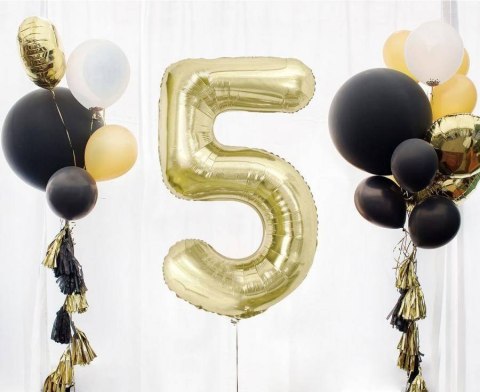 Balon foliowy, cyfra 5, złota, szampańska, 85 cm Balon foliowy, cyfra 5, złota, szampańska, 85 cm