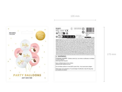 Balony 30 cm, Baby girl, 6szt. Balony 30 cm, Baby girl, 6szt.