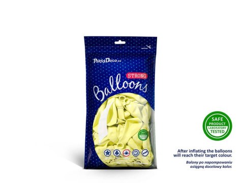 Balony lateksowe Strong, Żółte, Pastelowe Light Yellow, 30cm, 50 szt.