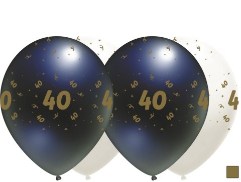Balony urodzinowe czarne, "40", 30cm, 10 szt. Balony urodzinowe czarne, "40", 30cm, 10 szt.