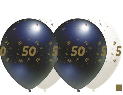 Balony urodzinowe czarne, "50", 30cm, 50 szt. Balony urodzinowe czarne, "50", 30cm, 50 szt.