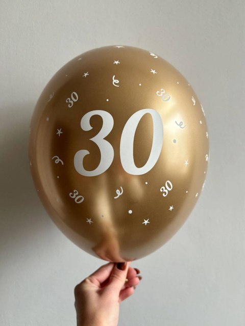 Balony urodzinowe złote "30", 30cm, 10 szt. Balony urodzinowe złote "30", 30cm, 10 szt.