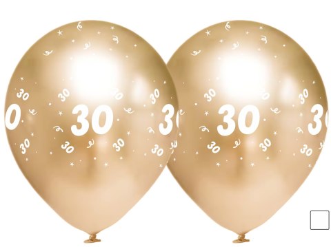 Balony urodzinowe złote "30", 30cm, 10 szt. Balony urodzinowe złote "30", 30cm, 10 szt.