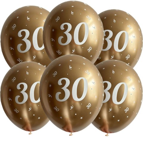 Balony urodzinowe złote "30", 30cm, 50 szt. Balony urodzinowe złote "30", 30cm, 50 szt.