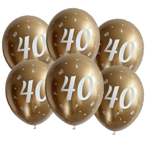 Balony urodzinowe złote "40", 30cm, 10 szt. Balony urodzinowe złote "40", 30cm, 10 szt.