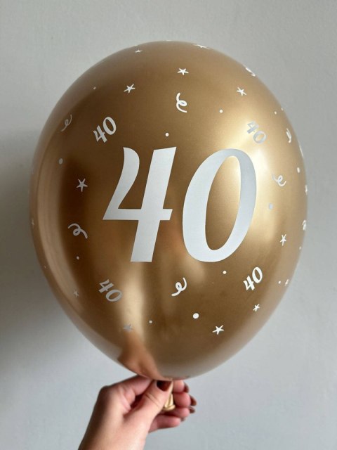 Balony urodzinowe złote "40", 30cm, 10 szt. Balony urodzinowe złote "40", 30cm, 10 szt.