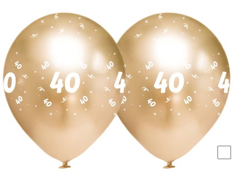 Balony urodzinowe złote "40", 30cm, 10 szt. Balony urodzinowe złote "40", 30cm, 10 szt.